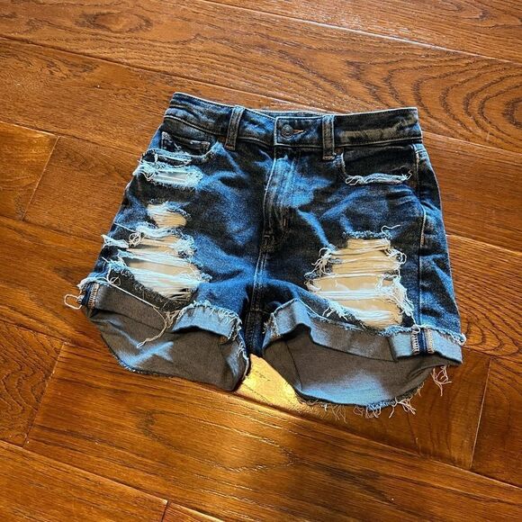 American Eagle size 0 distressed Jean Shorts - Picture 1 of 8